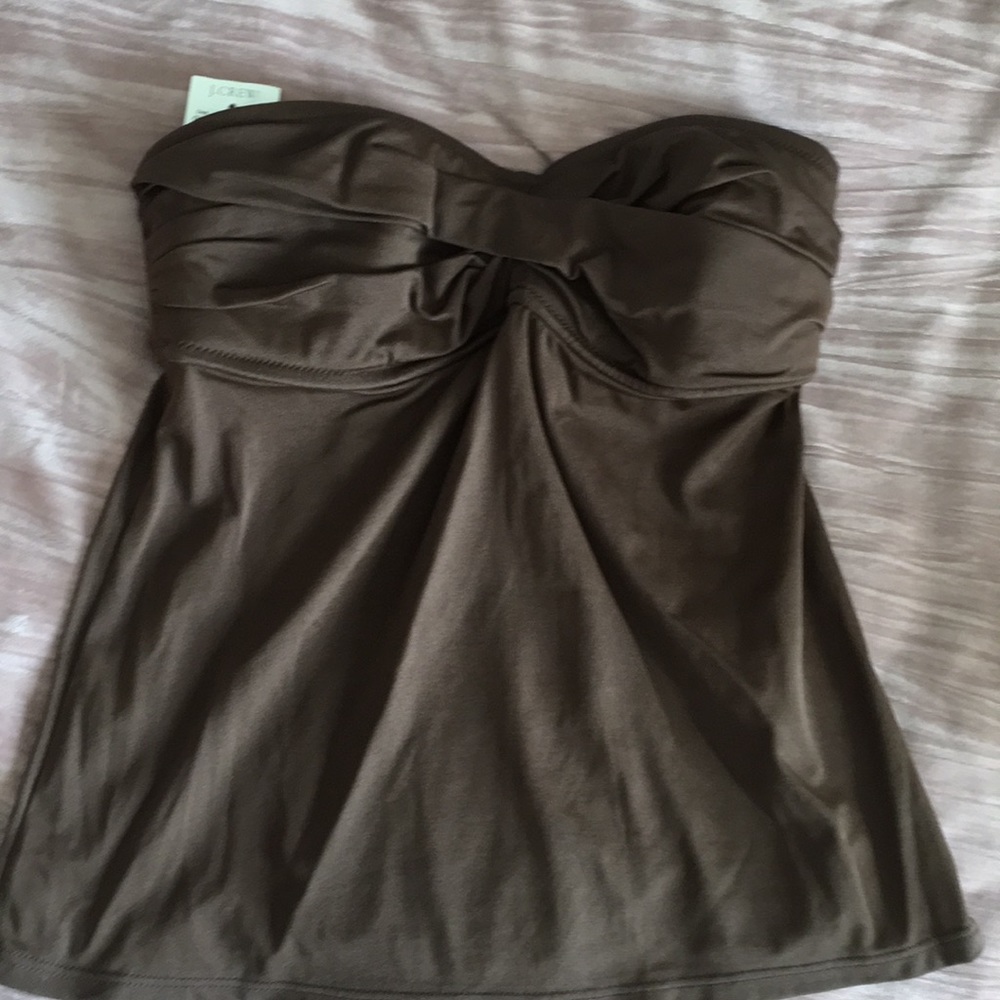 Jcrew dark brown small bathing suit top